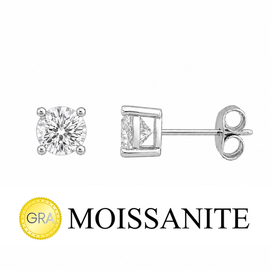 4mm Moissanite Solitaire Earring