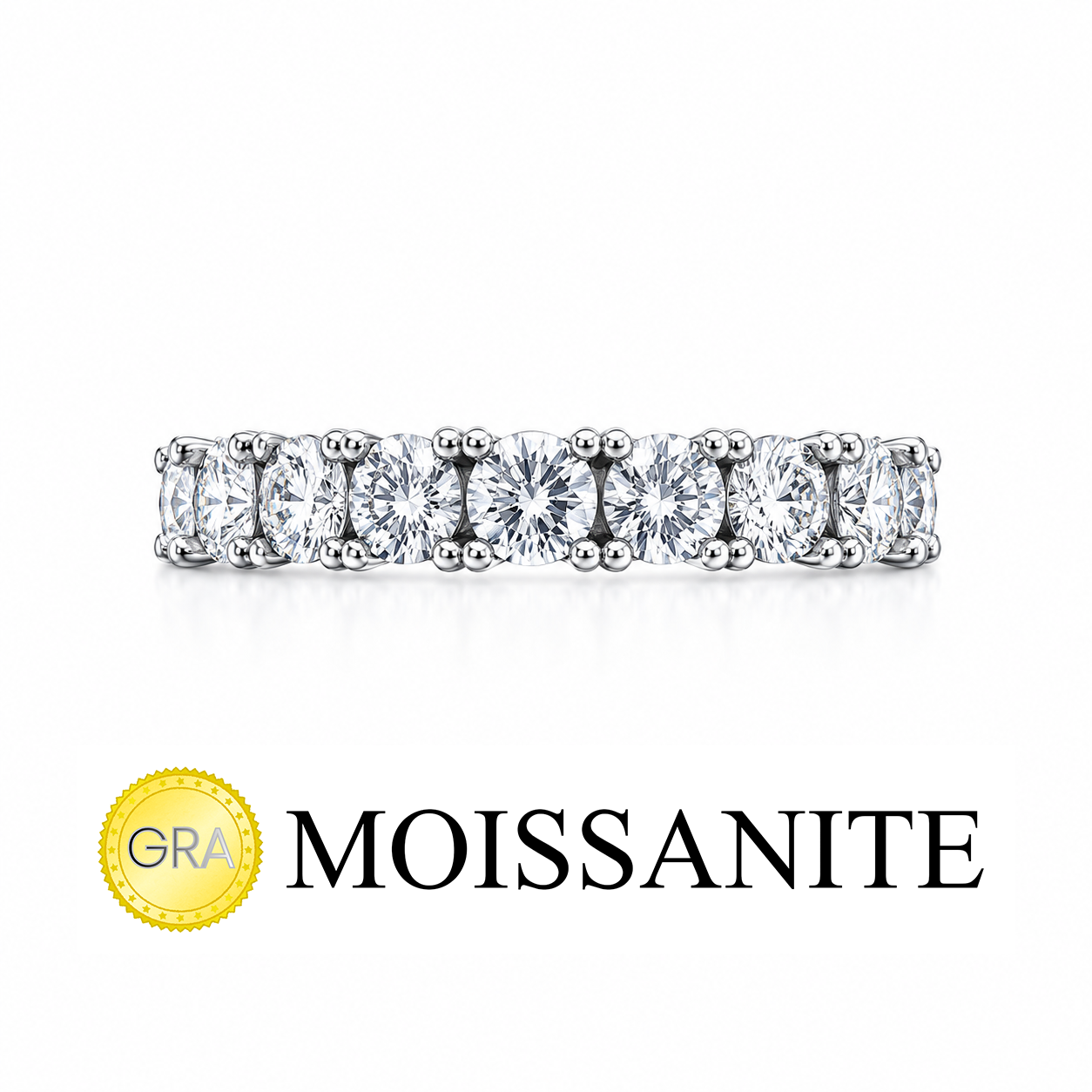 Moissanite Circle Ring with Small Stone