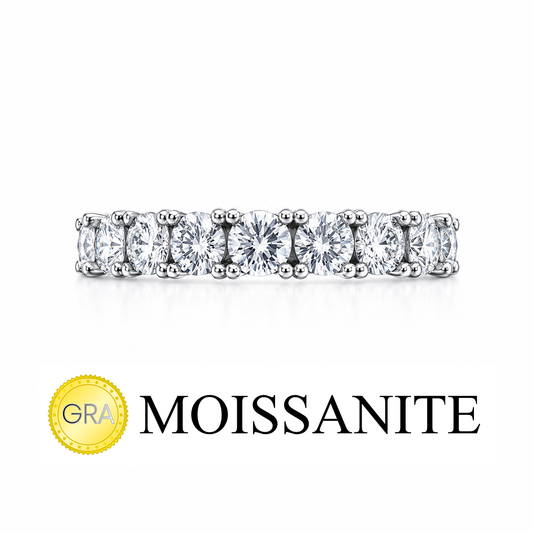 Moissanite Circle Ring with Small Stone