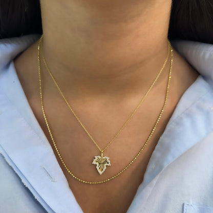 Laser Cut Plane Tree Leaf Necklace