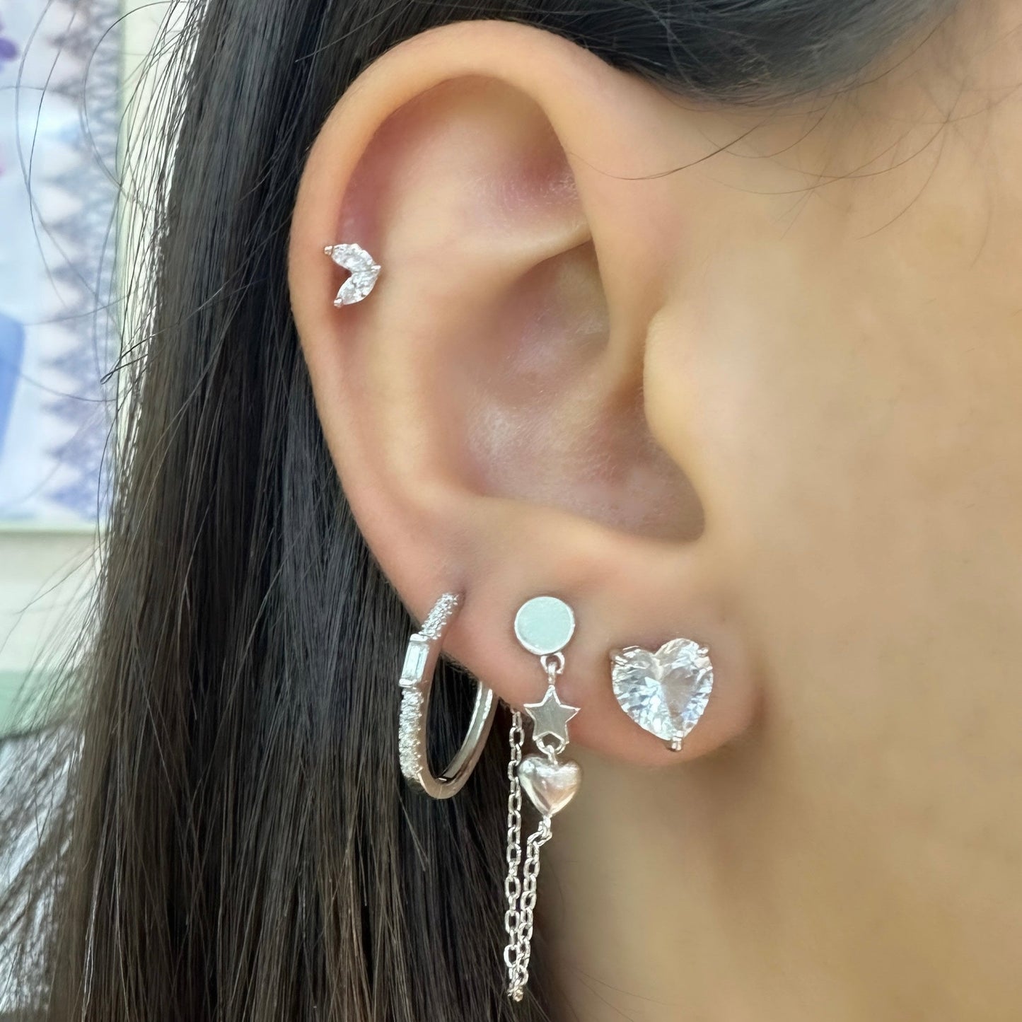 Pin Heart Earrings