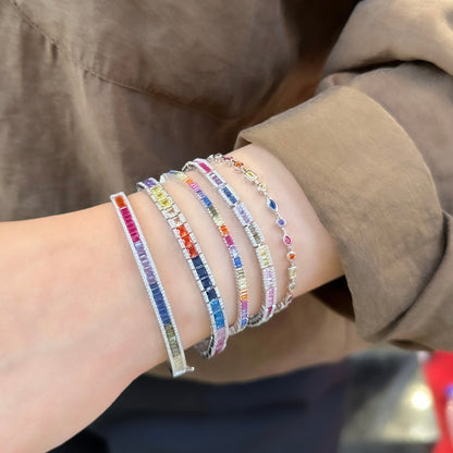 Colorful Baguette Tennis Bracelet