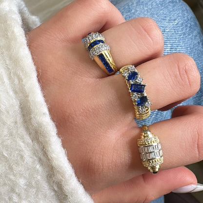 Blue Baguette Stone Ring