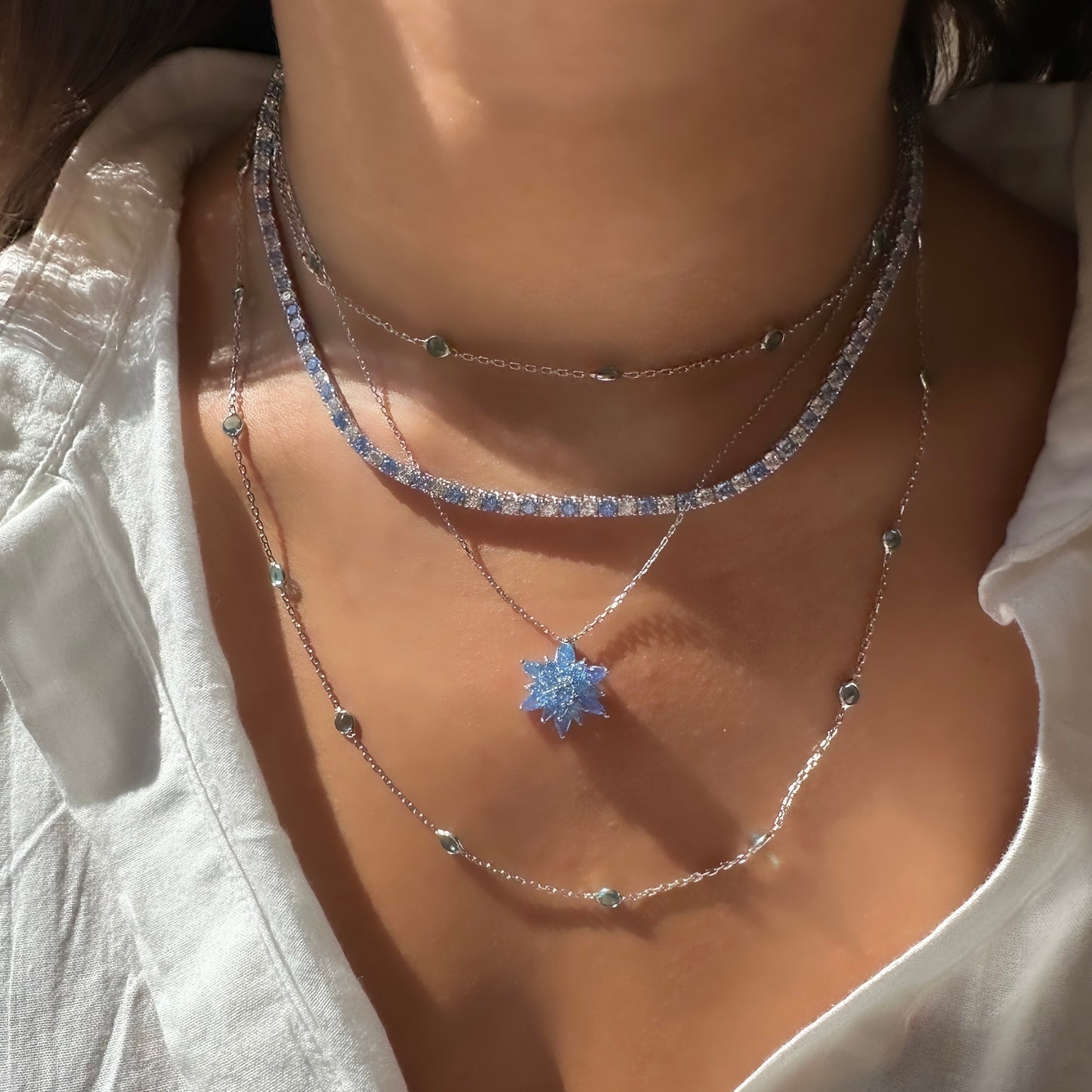 Aqua Lotus Necklace