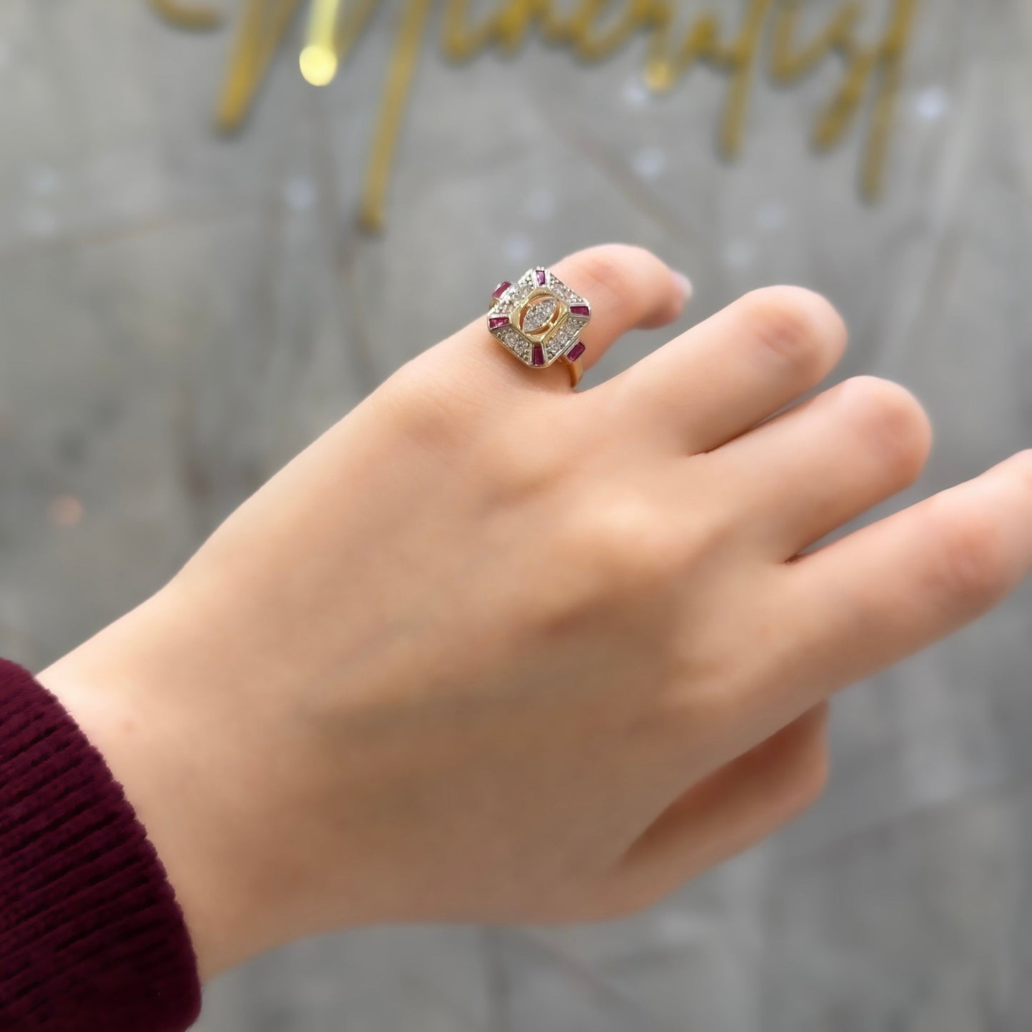 Vintage Colorful Stone Sparrow Ring