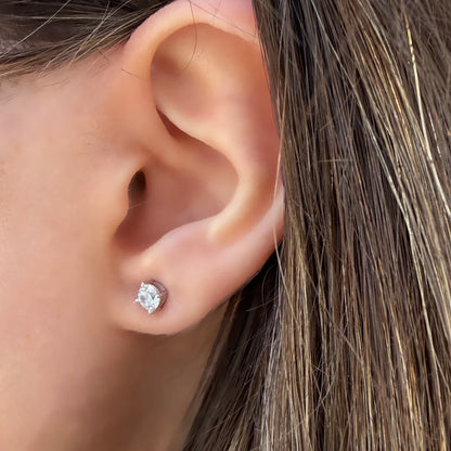 Medium Size Moissanite Solitaire Earring