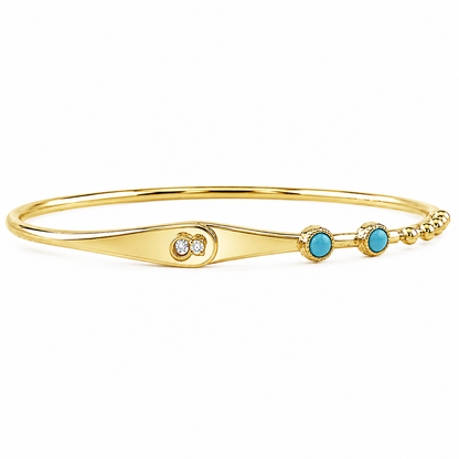 Lades Lock Blue Stone Bracelet