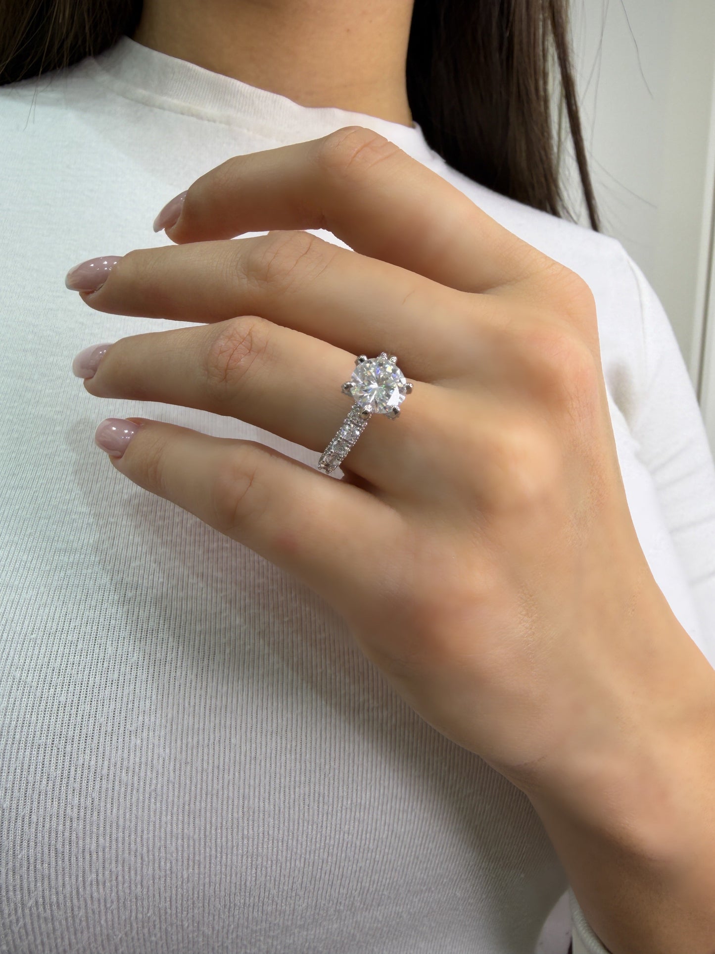 Two Carat Moissanite Solitaire Design Ring