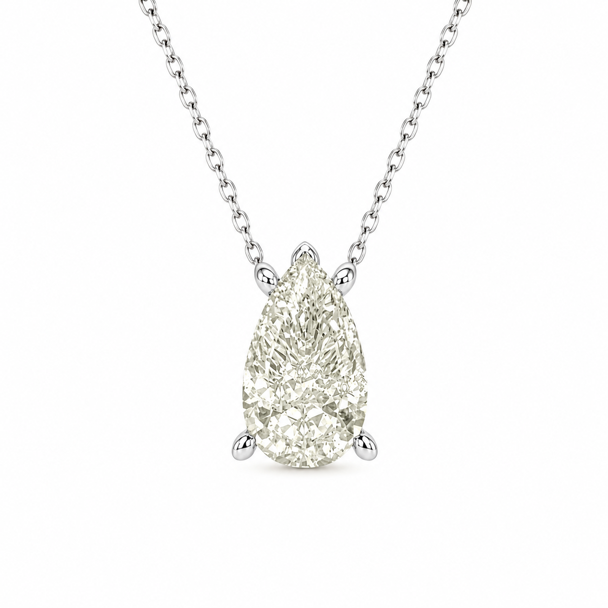 G-Color Drop Necklace with Stone Setting