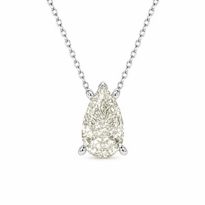 G-Color Drop Necklace with Stone Setting