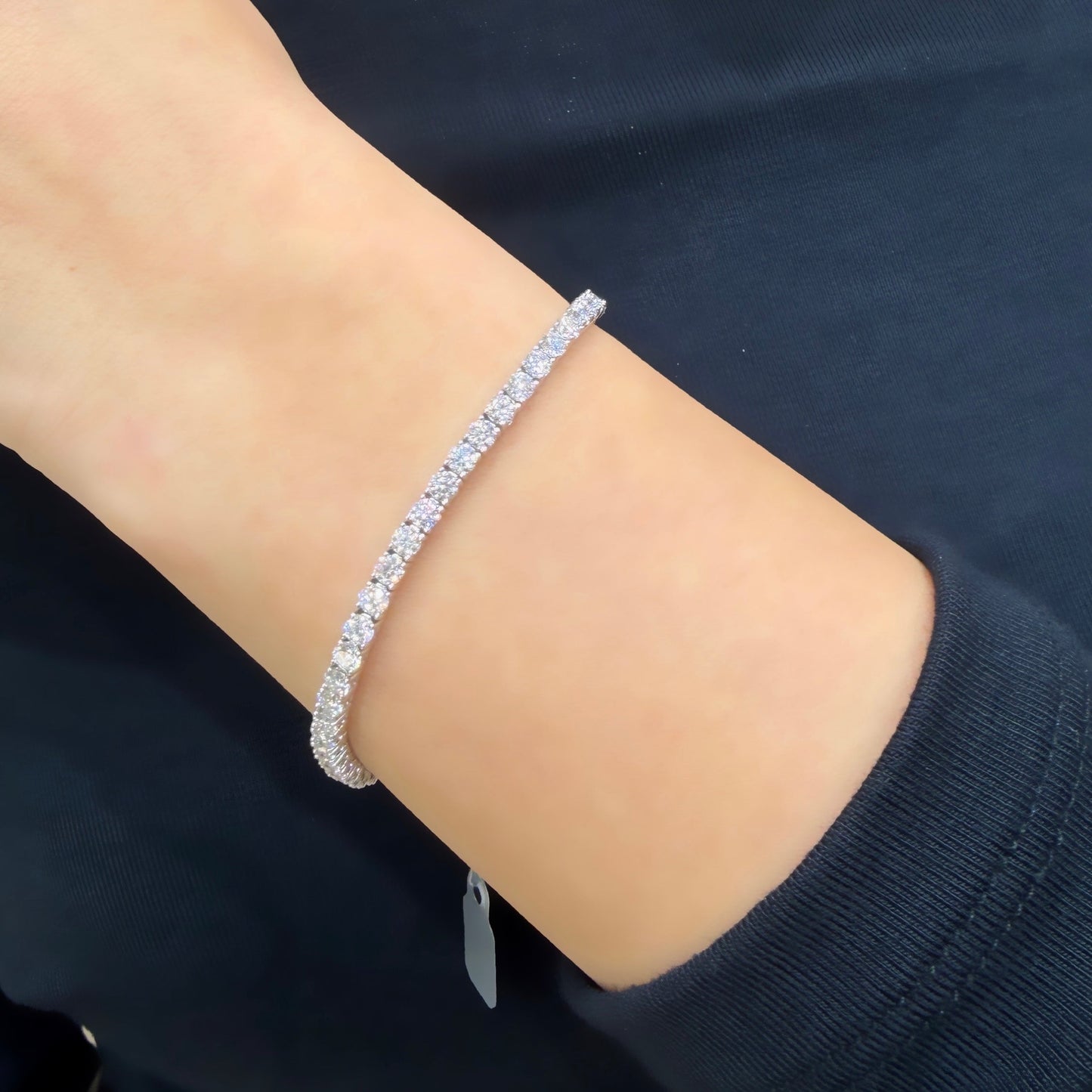 Three mm Moissanite Waterway Bracelet