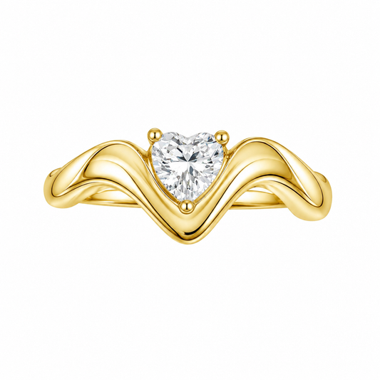 Carla Heart Detail Stone Ring