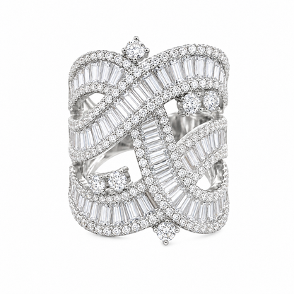 Spiral Baguette Stone Ring
