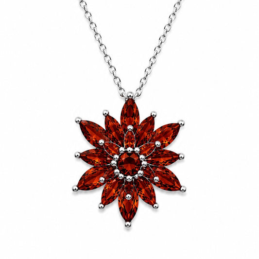 Burgundy Lotus Necklace