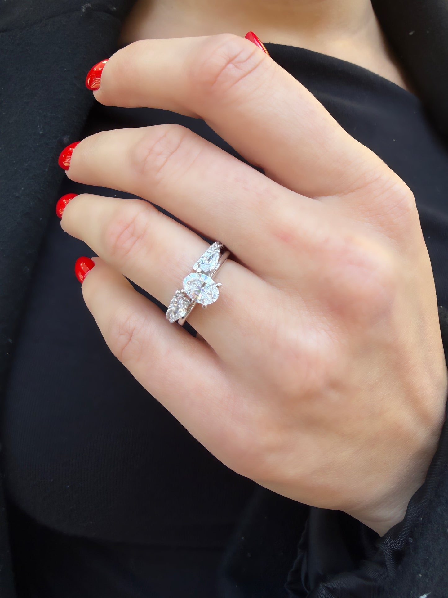 One Carat Moissanite Oval Ring