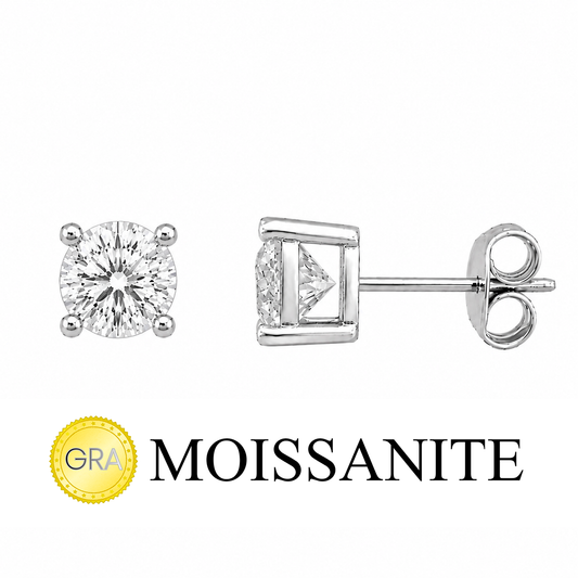 5mm Moissanite Solitaire Earrings
