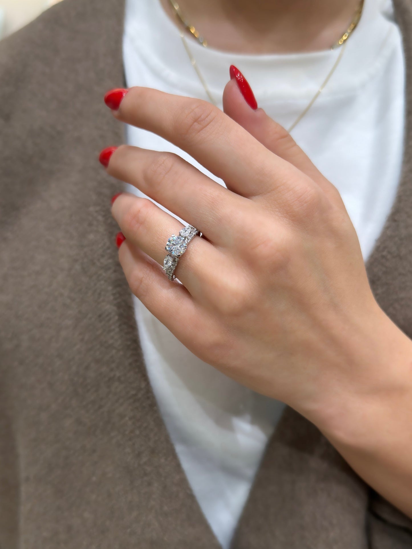 One Carat Moissanite Designer Solitaire Ring
