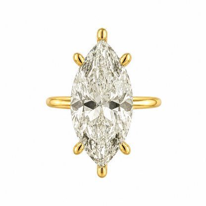 G-Color Stone Setting Long Marquise Solitaire Ring