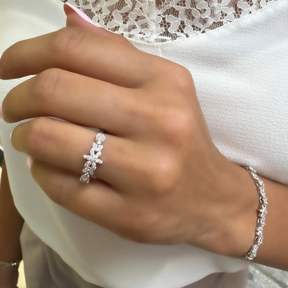 Baguette and Flower Embellished Evening Set
