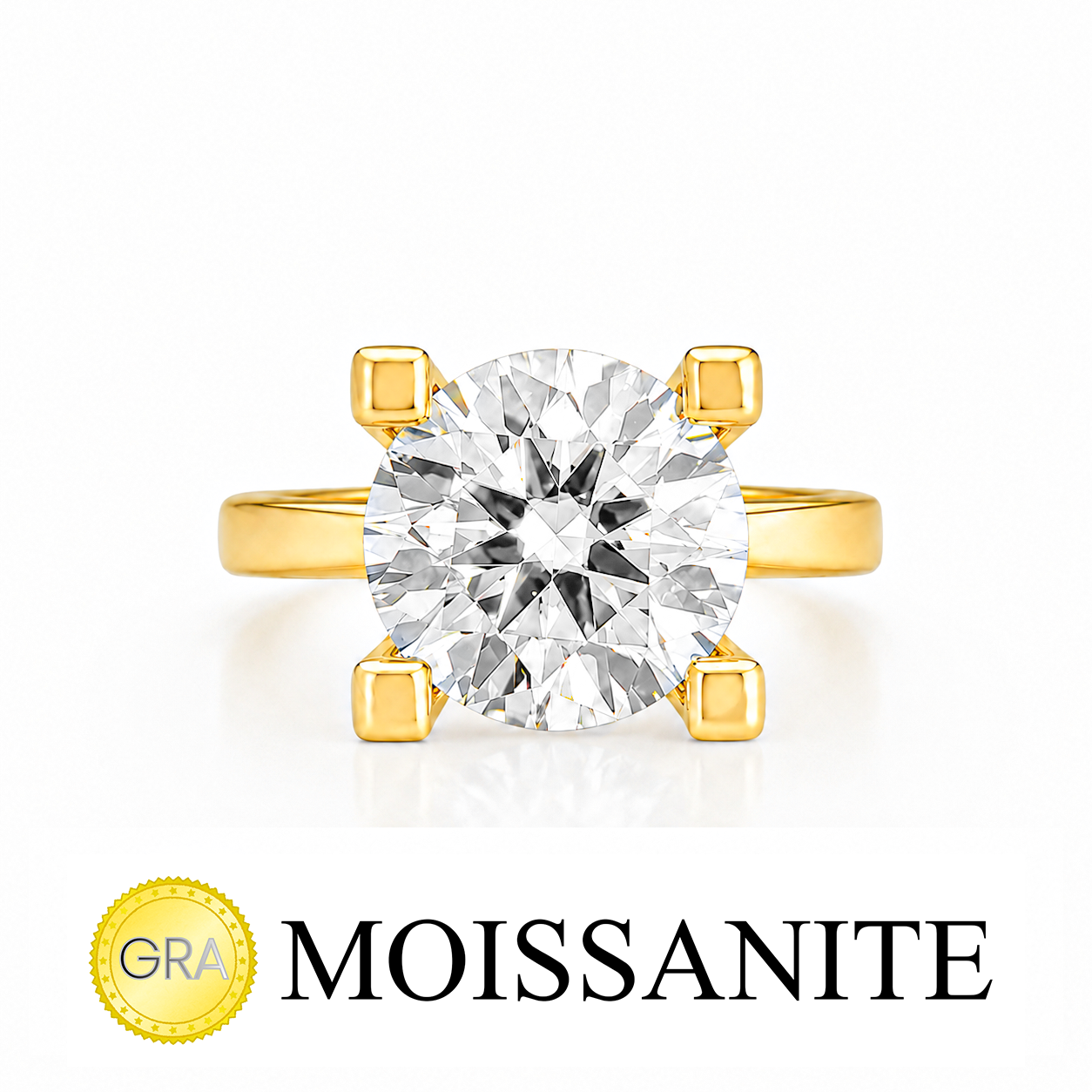 Three Carat Moissanite Solitaire Ring