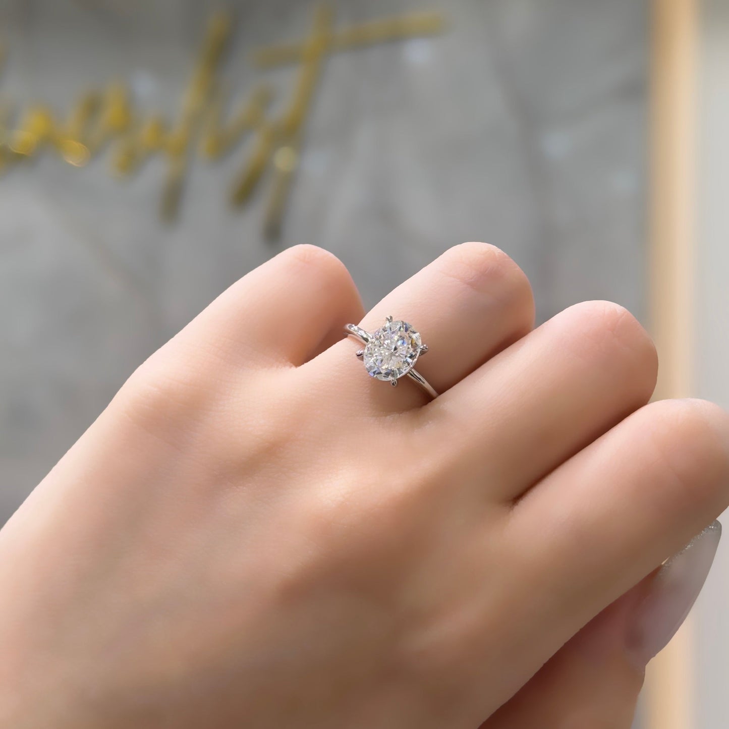 1.75 Carat Moissanite Oval ring