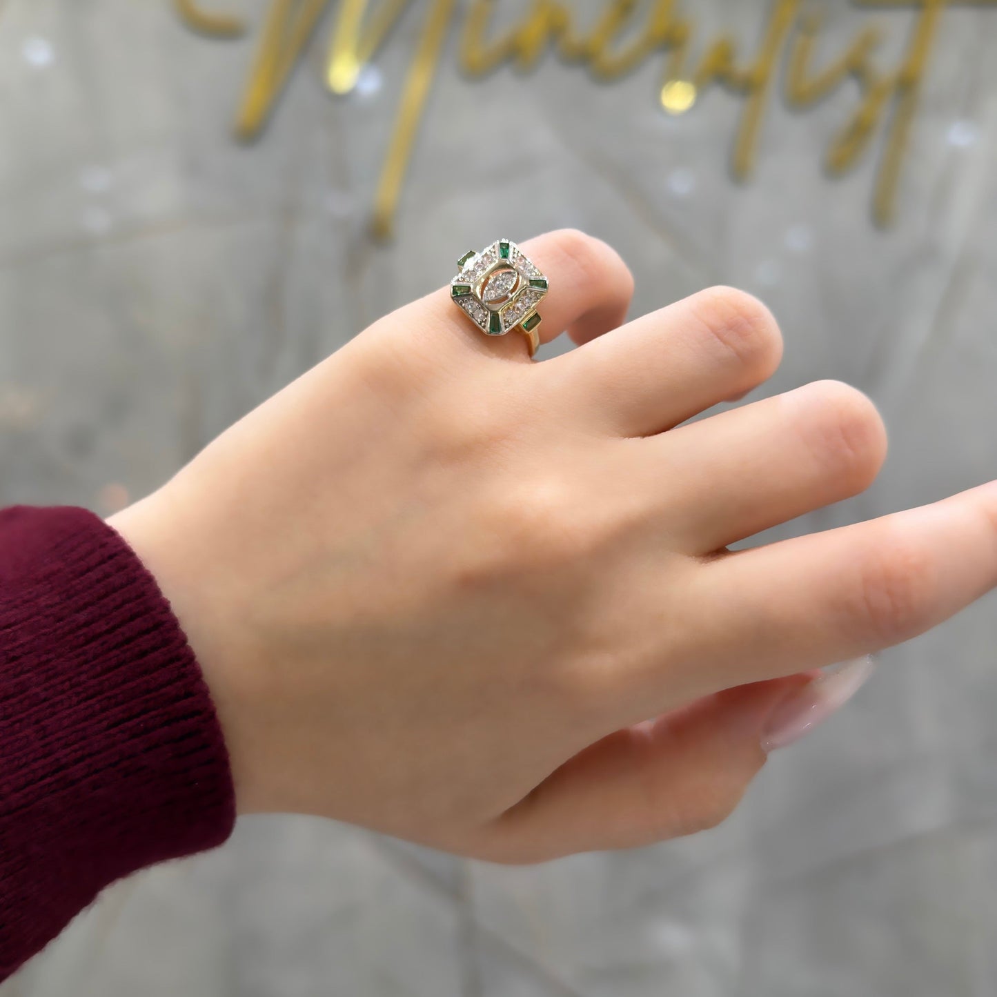 Vintage Colorful Stone Sparrow Ring