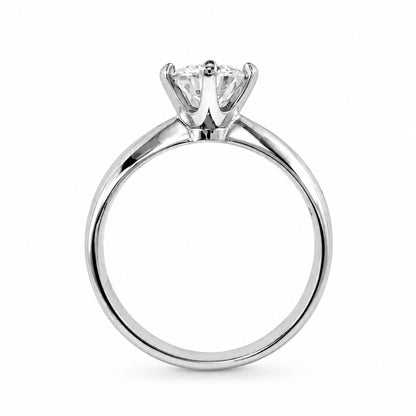 One Carat Six-Prong Moissanite Solitaire Ring