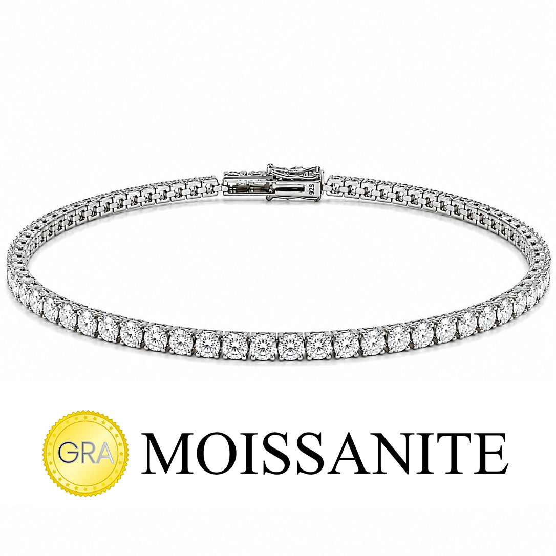 Three mm Moissanite Tennis Bracelet