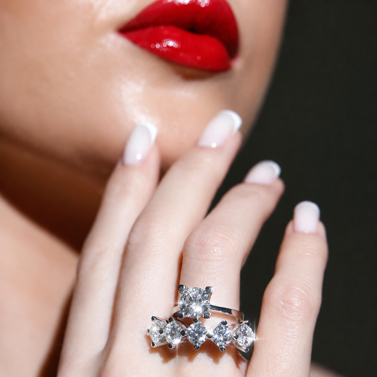 Two Carat Moissanite Five-Stone Ring