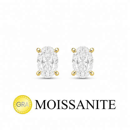 One Carat Moissanite Oval Earring