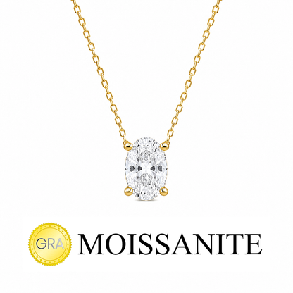 One Carat Moissanite Oval Necklace