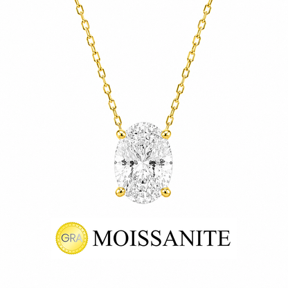 Two Carat Moissanite Oval Necklace