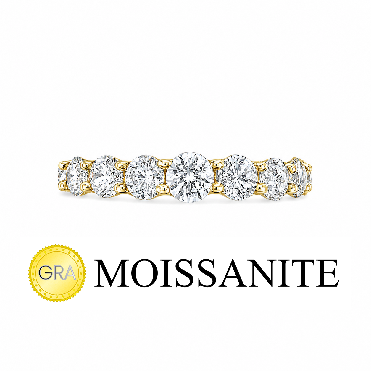 Three mm Moissanite Eternity Ring
