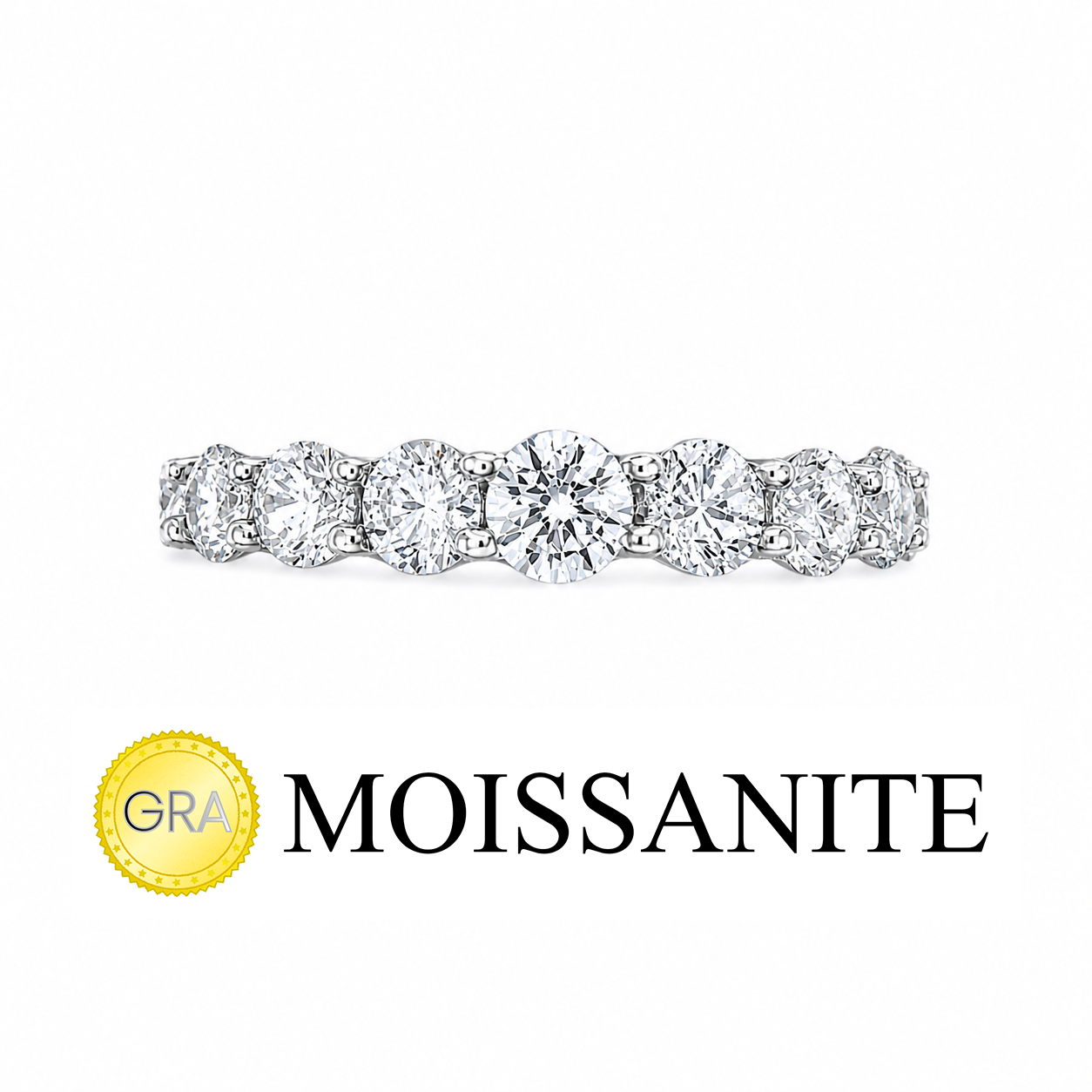 Three mm Moissanite Eternity Ring