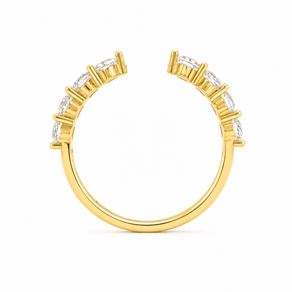 Open Band Half-Circle Stacking Ring