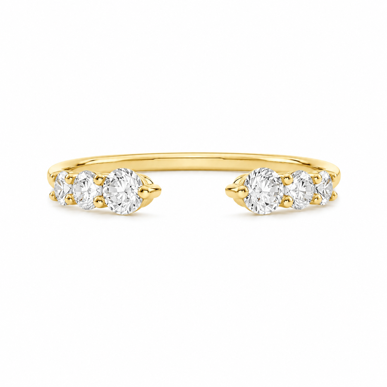 Open Band Half-Circle Stacking Ring