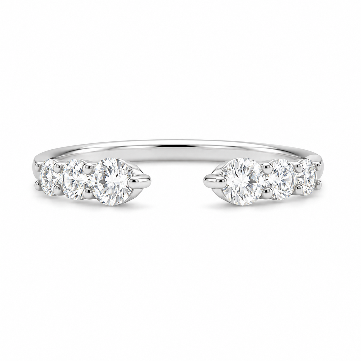 Open Band Half-Circle Stacking Ring