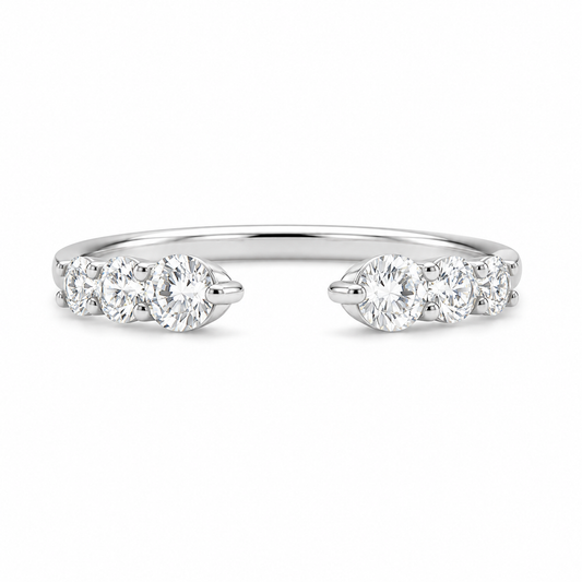 Open Band Half-Circle Stacking Ring