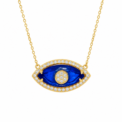Navy Blue Glass Eye Necklace