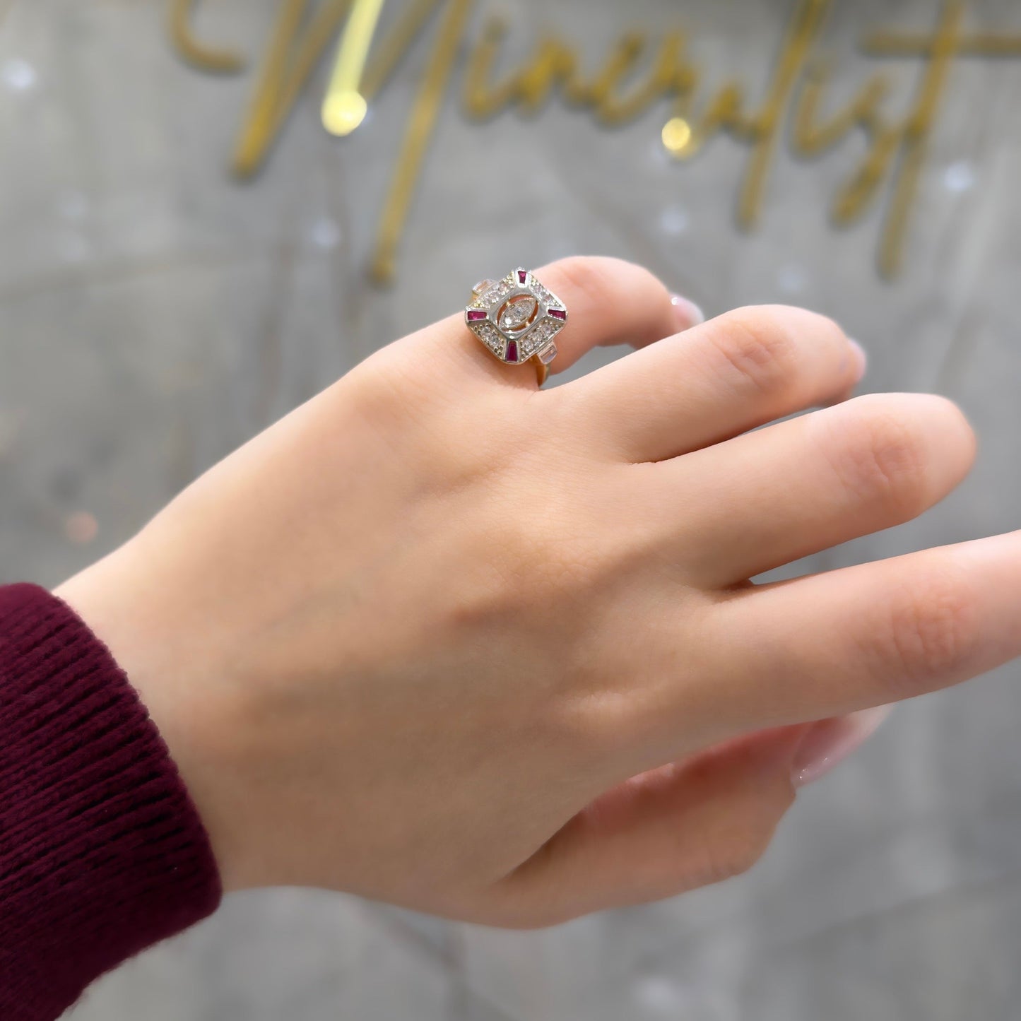 Vintage Colorful Stone Sparrow Ring