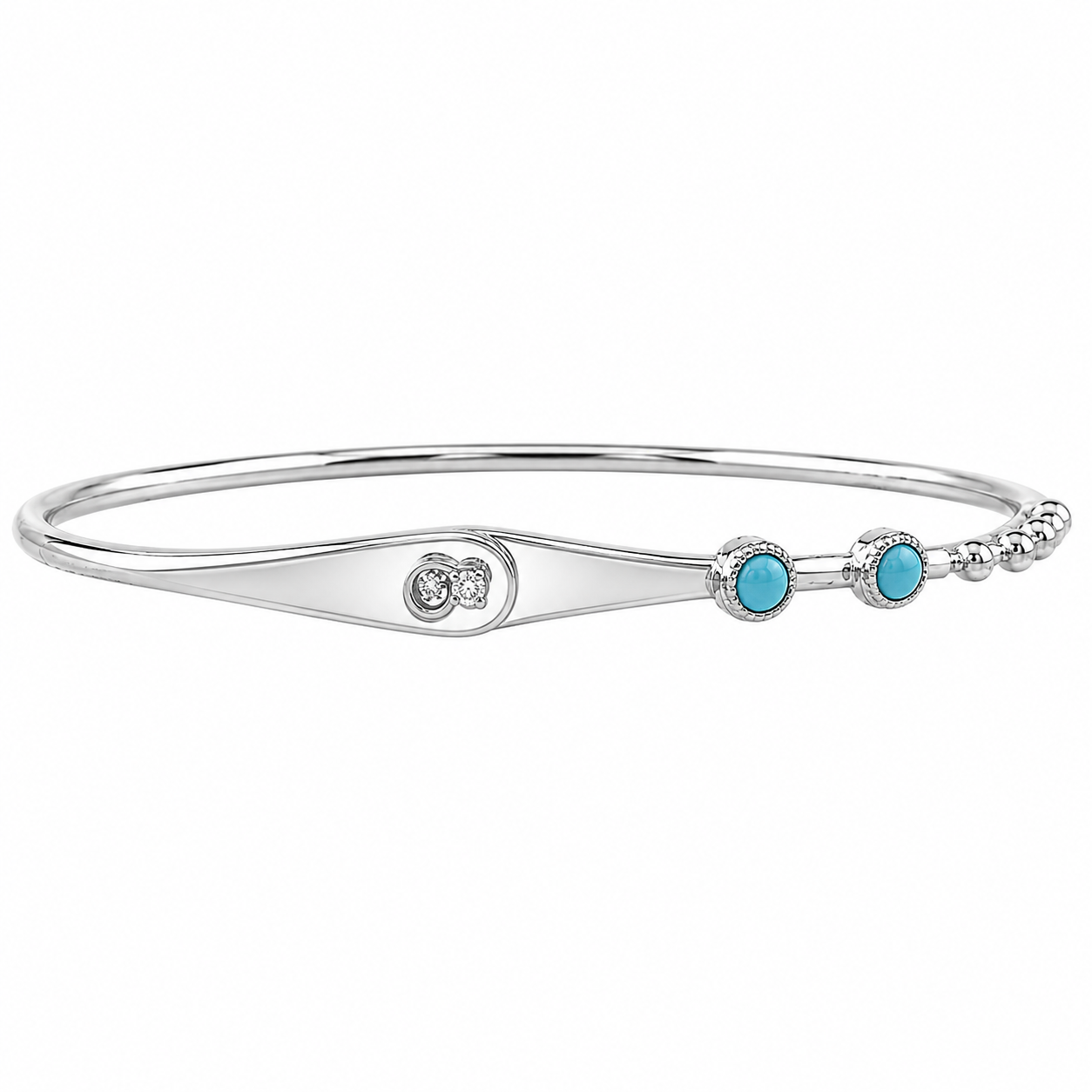 Lades Lock Blue Stone Bracelet
