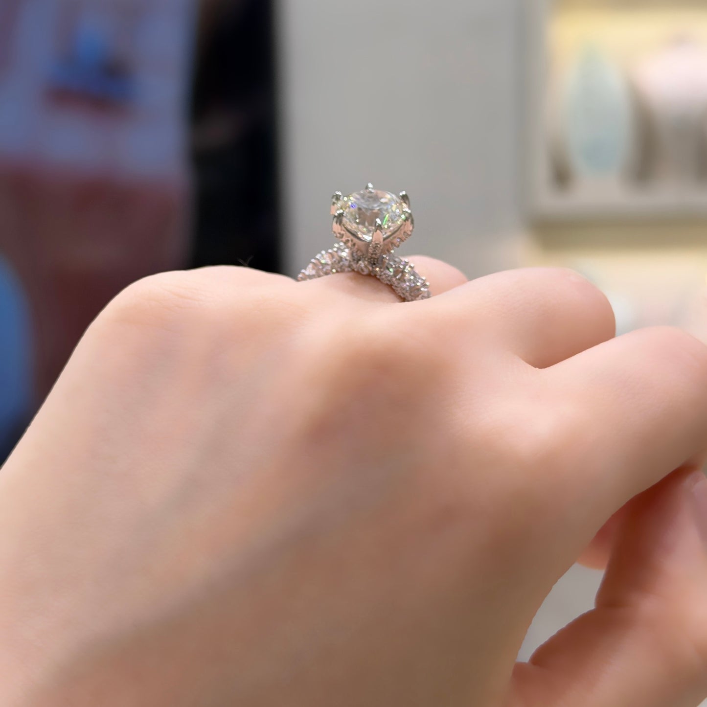 Four Carat Moissanite Designer Ring