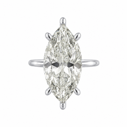 G-Color Stone Setting Long Marquise Solitaire Ring