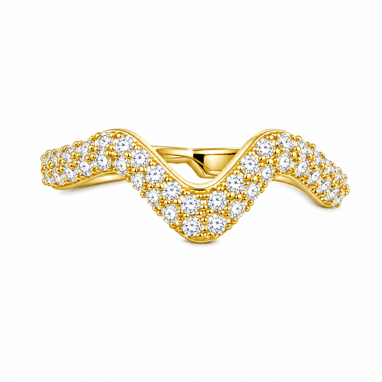 Carla Zig Zag Stones Detail Ring