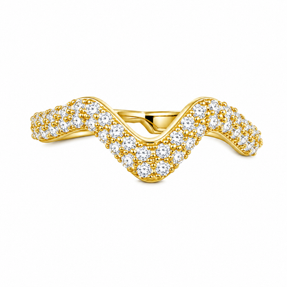 Carla Zig Zag Stones Detail Ring