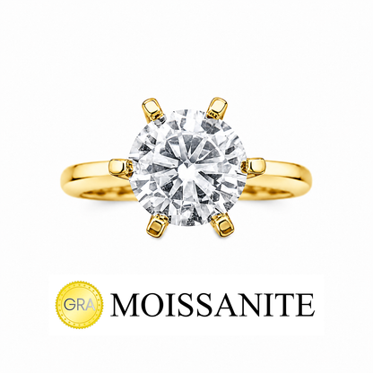 Two Carat Six Prong Moissanite Solitaire Ring