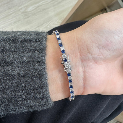 Dark Blue Stone Tennis Bracelet