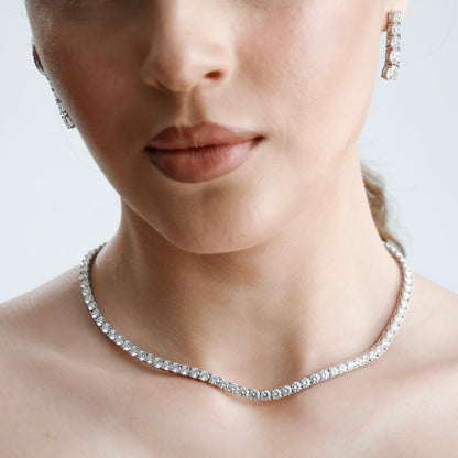 Four mm Moissanite Tennis Necklace