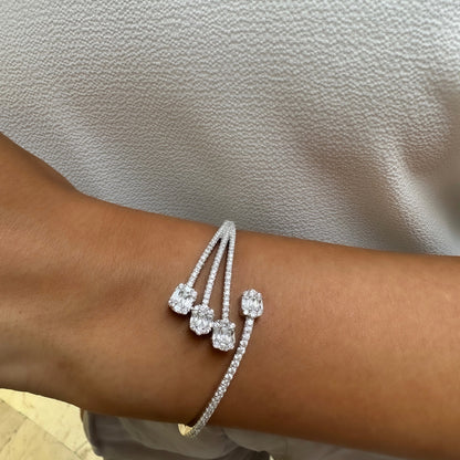 Baguette Stone Design Cuff