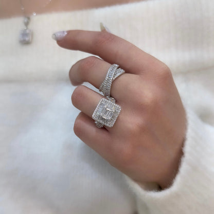 Baguette Stone Square Ring